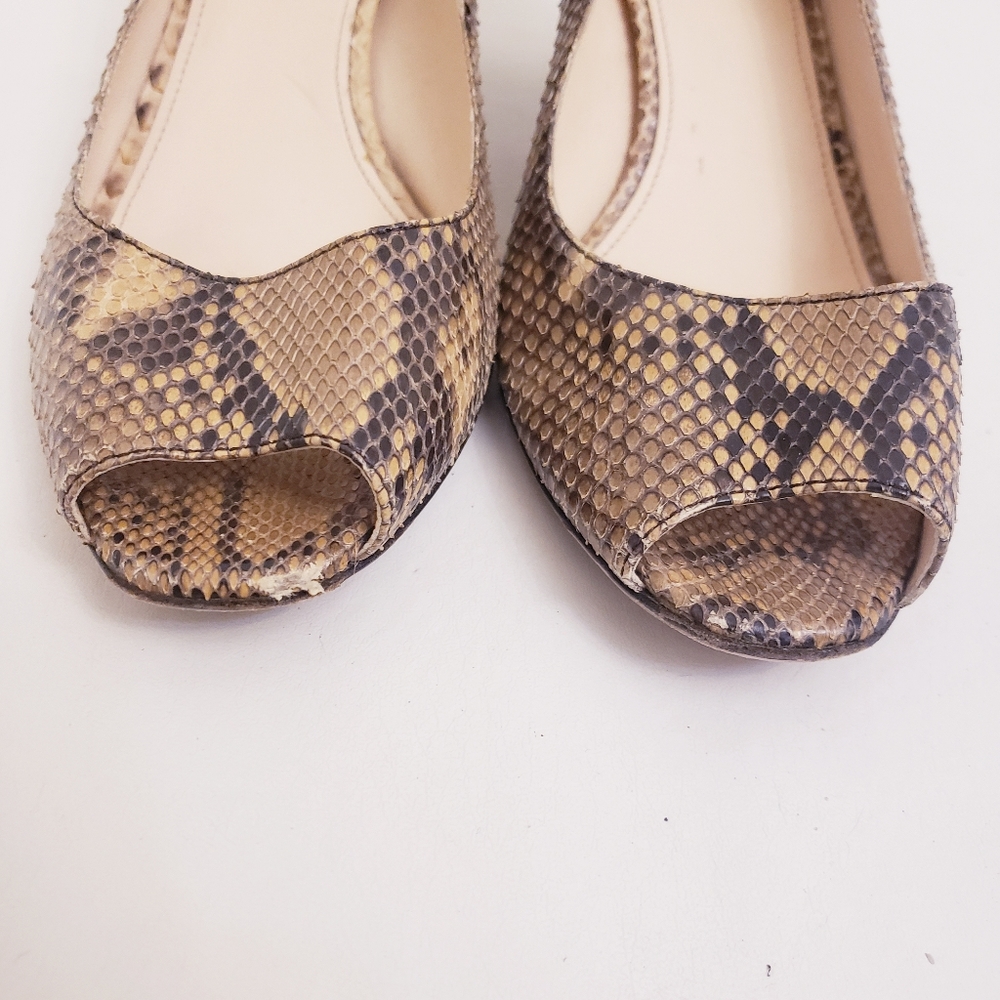 Prada Python Snakeskin Pattern Peeptoe Heels 36.5 - image 3